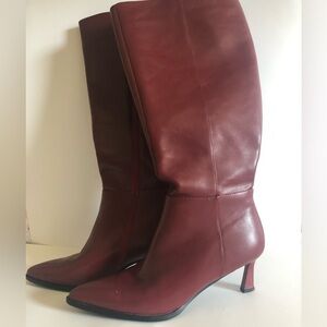 Elegant Burgundy Leather Boots